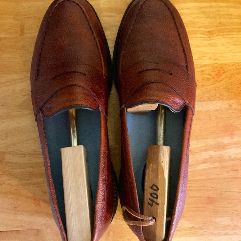 Men’s brown leather penny loafers British made SIZE 11 1/2        US size 12 1/2